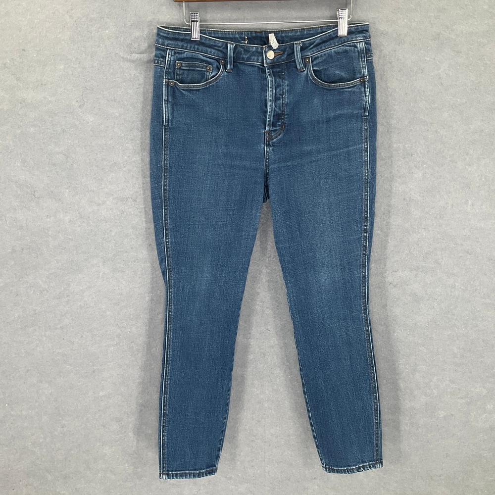 Free People Womens Blue Denim High Rise‎ Button Fly Skinny Jeans Size 31